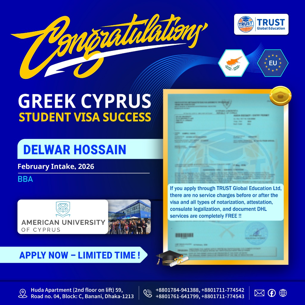 Delwar Hossain - Greek Cyprus Student Visa Success - BBA at American University of Cyprus