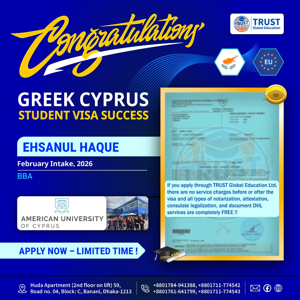 Ehsanul Haque - Greek Cyprus Student Visa Success - BBA at American University of Cyprus